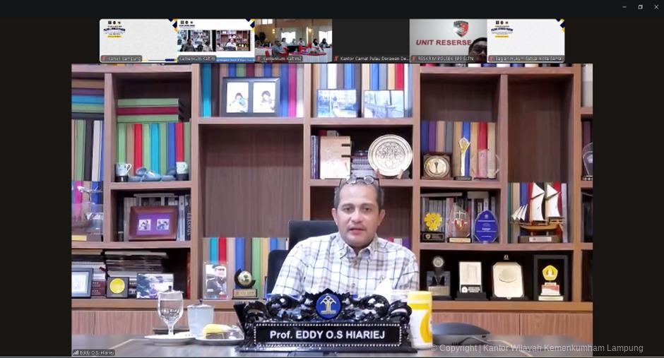 Transformasi Hukum Pidana dalam KUHP Baru, Kanwil Kemenkum Lampung Ikuti Penguatan Literasi Hukum Melalui Pojok Literasi Hukum Nasional