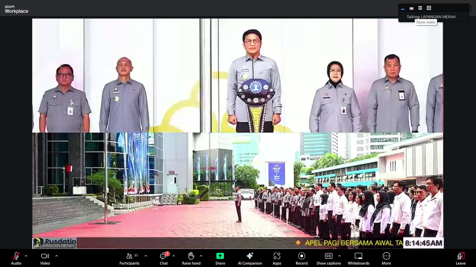 Kobarkan Semangat Awal Tahun, Kanwil Kemenkum lampung Ikuti Apel Bersama dilingkungan Kementerian Hukum