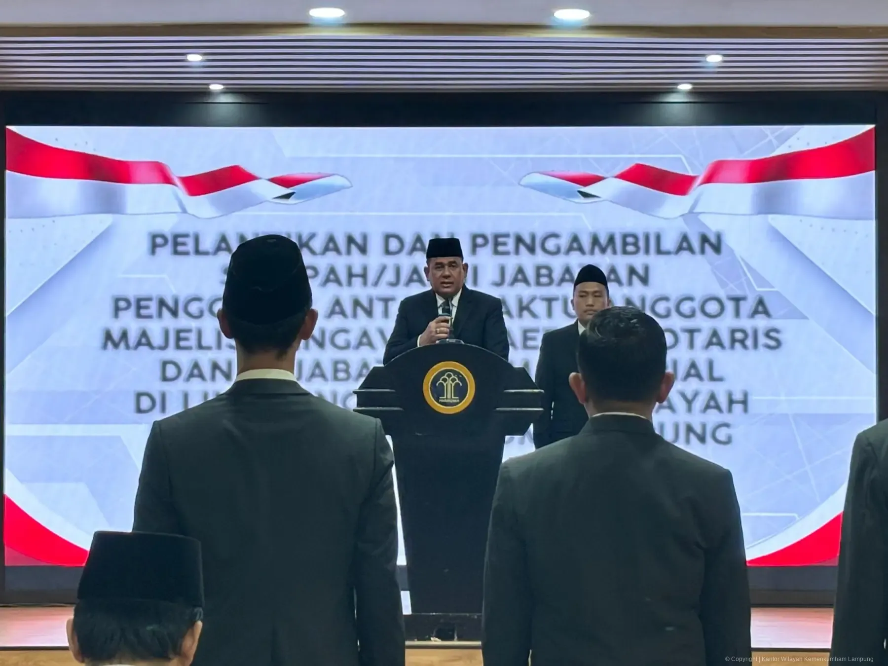 Kakanwil Kemenkum Lampung Lantik Pejabat Fungsional dan PAW MPD Notaris Tahun 2026